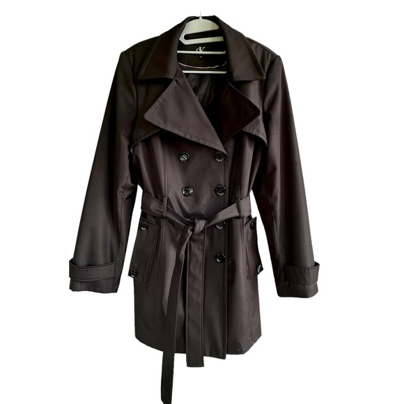 Calvin Klein Black Trench Jacket Coat Fall Quiet Luxury Minimalist - Picture 5 of 13